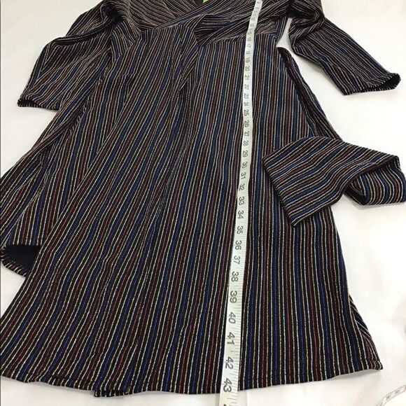 Sam Edelman Pinstripe Metallic Faux Wrap Midi Dress New Size 10 - Picture 9 of 13